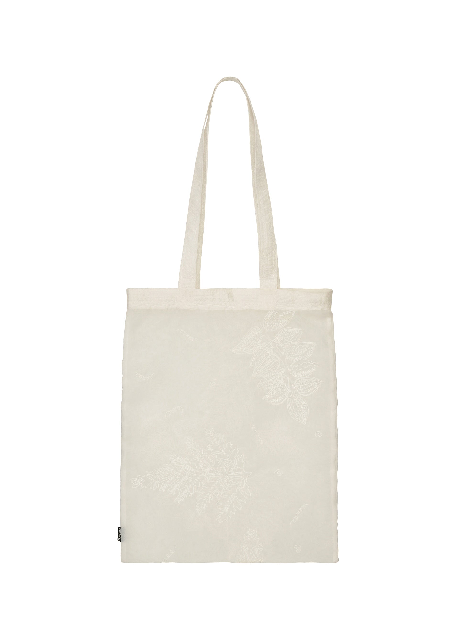 A detail shot of the HAAT GLASSLEAF TOTE JANUARY bags.