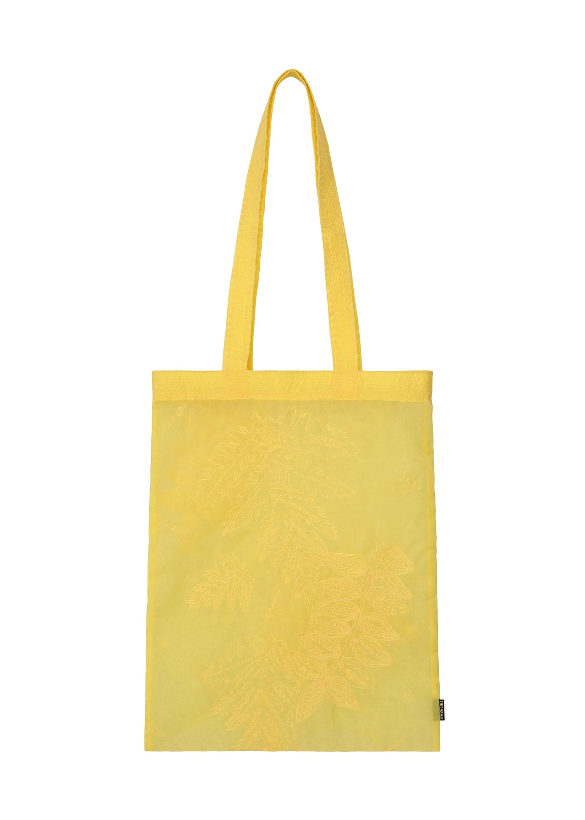 A product shot of the HaaT GLASSLEAF TOTE JUNE bag in yellow.