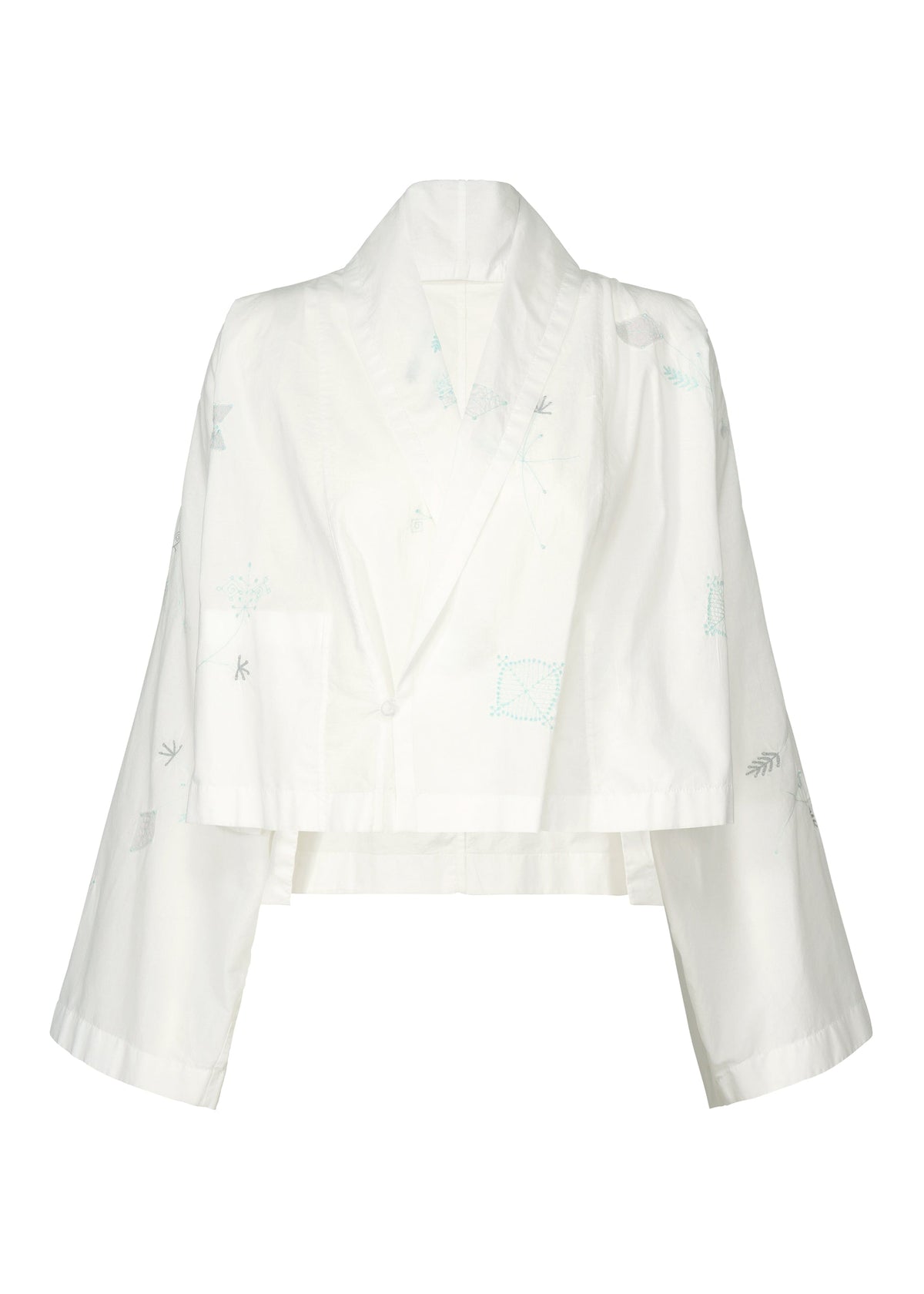 A product shot of the HAAT DAMI LEAVES cardigan in white (01).