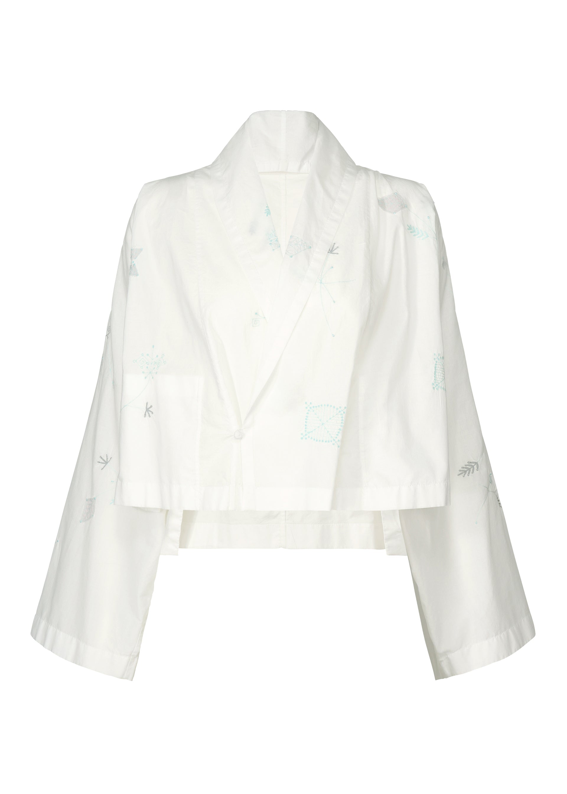 A product shot of the HAAT DAMI LEAVES cardigan in white (01).