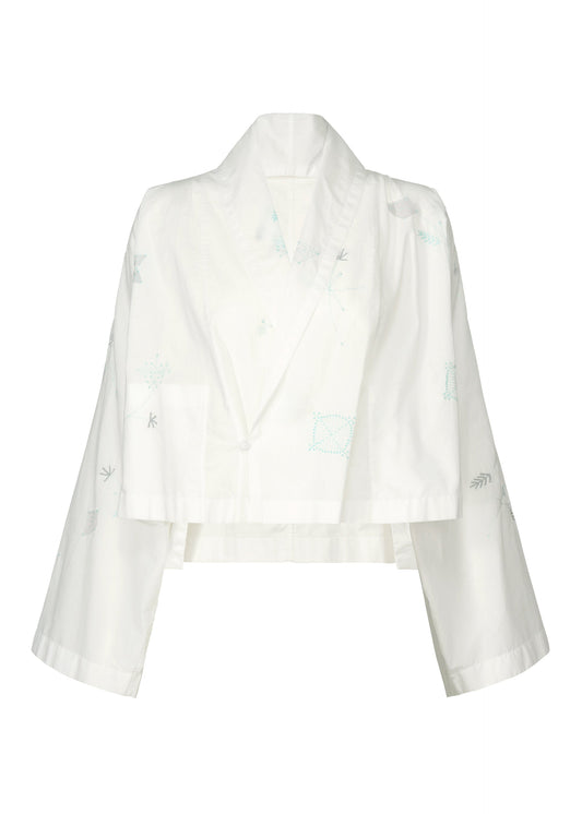 A product shot of the HAAT DAMI LEAVES cardigan in white (01).