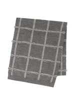 A product shot of the HaaT RIBBON KNIT stole in gray.