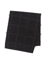 A product shot of the HaaT RIBBON KNIT stole in black.