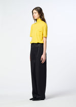 A model wears the HaaT COTTON STRETCH BOTTOM cotton-stretch-bottom-full-length-trousers-black.