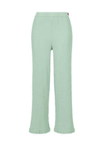 A product shot of the HaaT KYO CHIJIMI AUGUST trousers in pale blue.