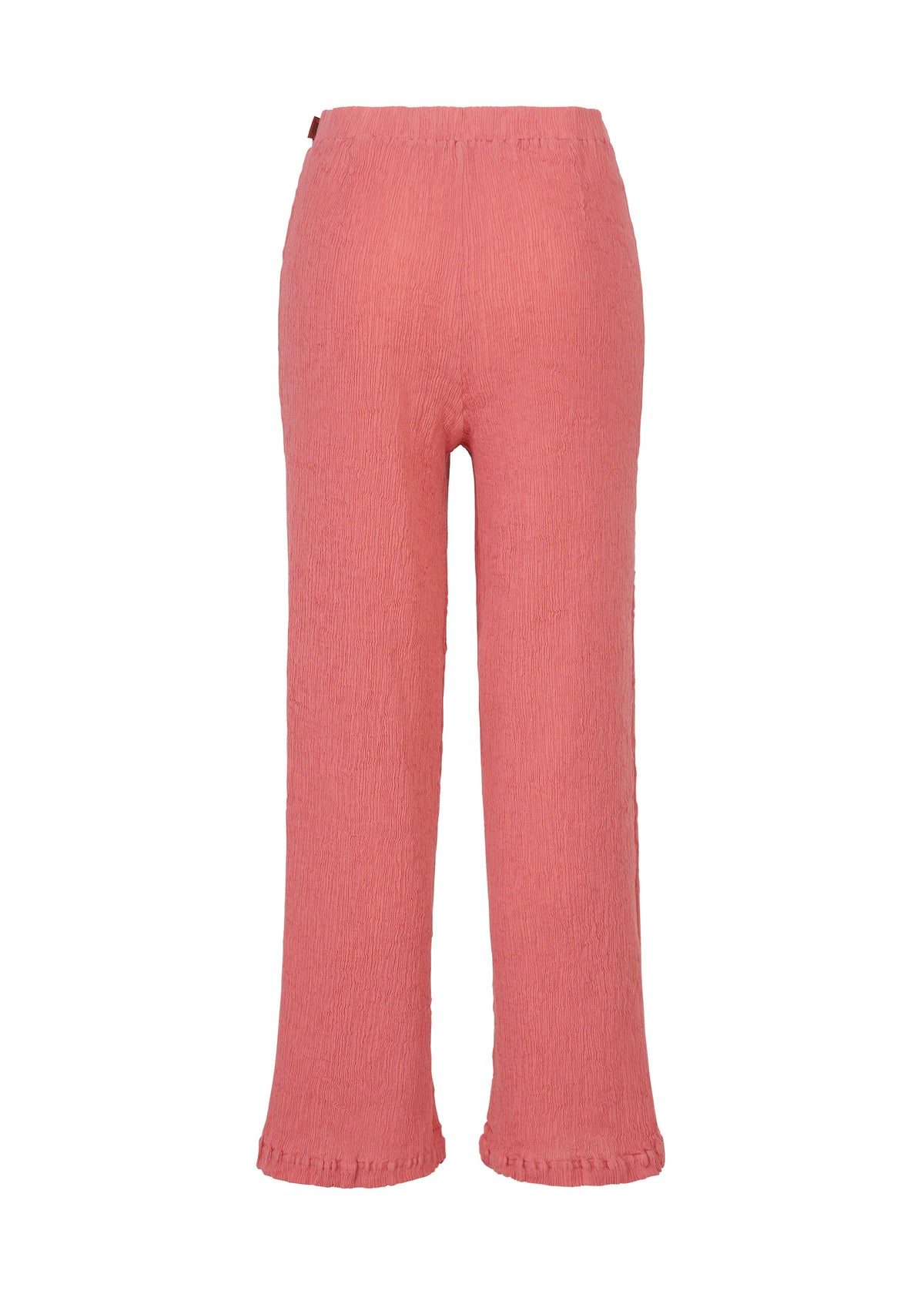 A detail shot of the HaaT KYO CHIJIMI AUGUST trousers.