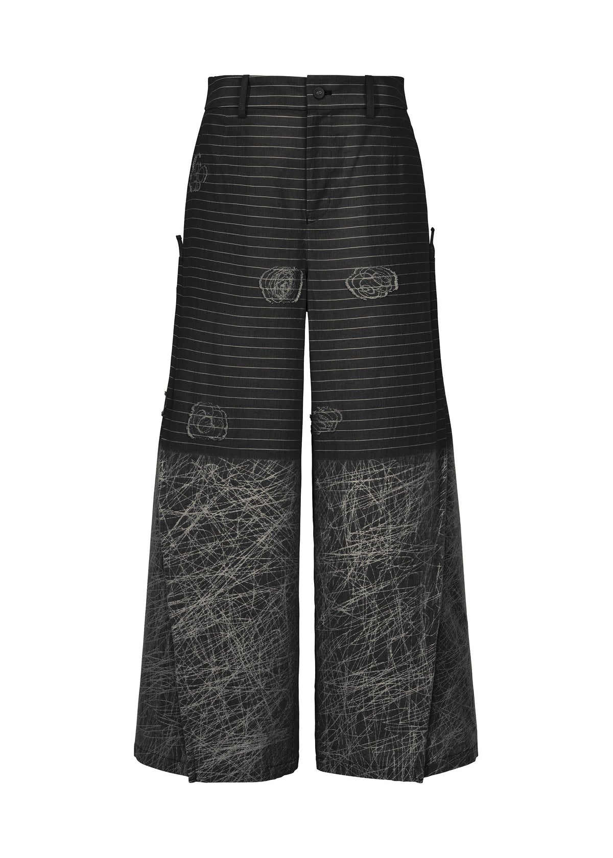 A product shot of the HaaT ONE STROKE DRAW trousers in black.