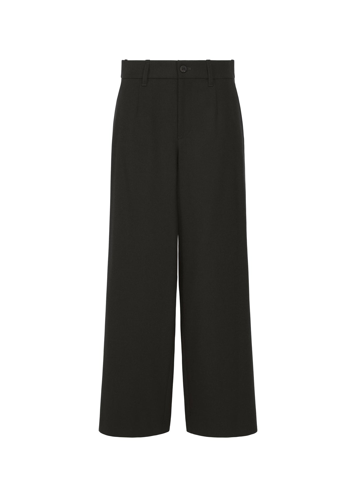 A product shot of the HaaT FLANNEL BOTTOM trousers in black.