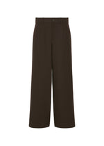 A product shot of the HaaT FLANNEL BOTTOM trousers in dark brown.