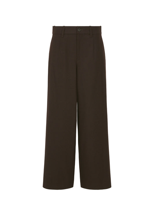 A product shot of the HaaT FLANNEL BOTTOM trousers in dark brown.