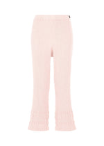 A product shot of the HaaT KYO CHIJIMI TSUCHIKABE trousers in light pink.