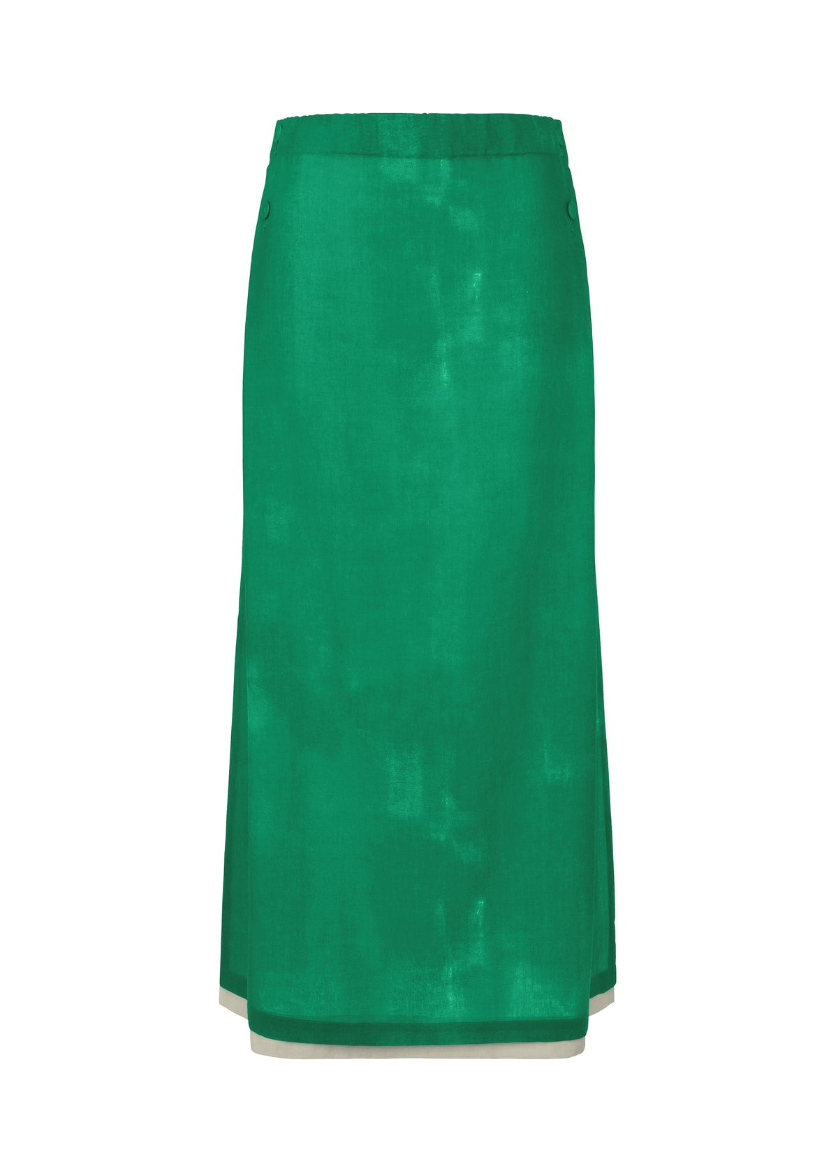 A product shot of the HaaT WALL WHITE HEM skirt in green.