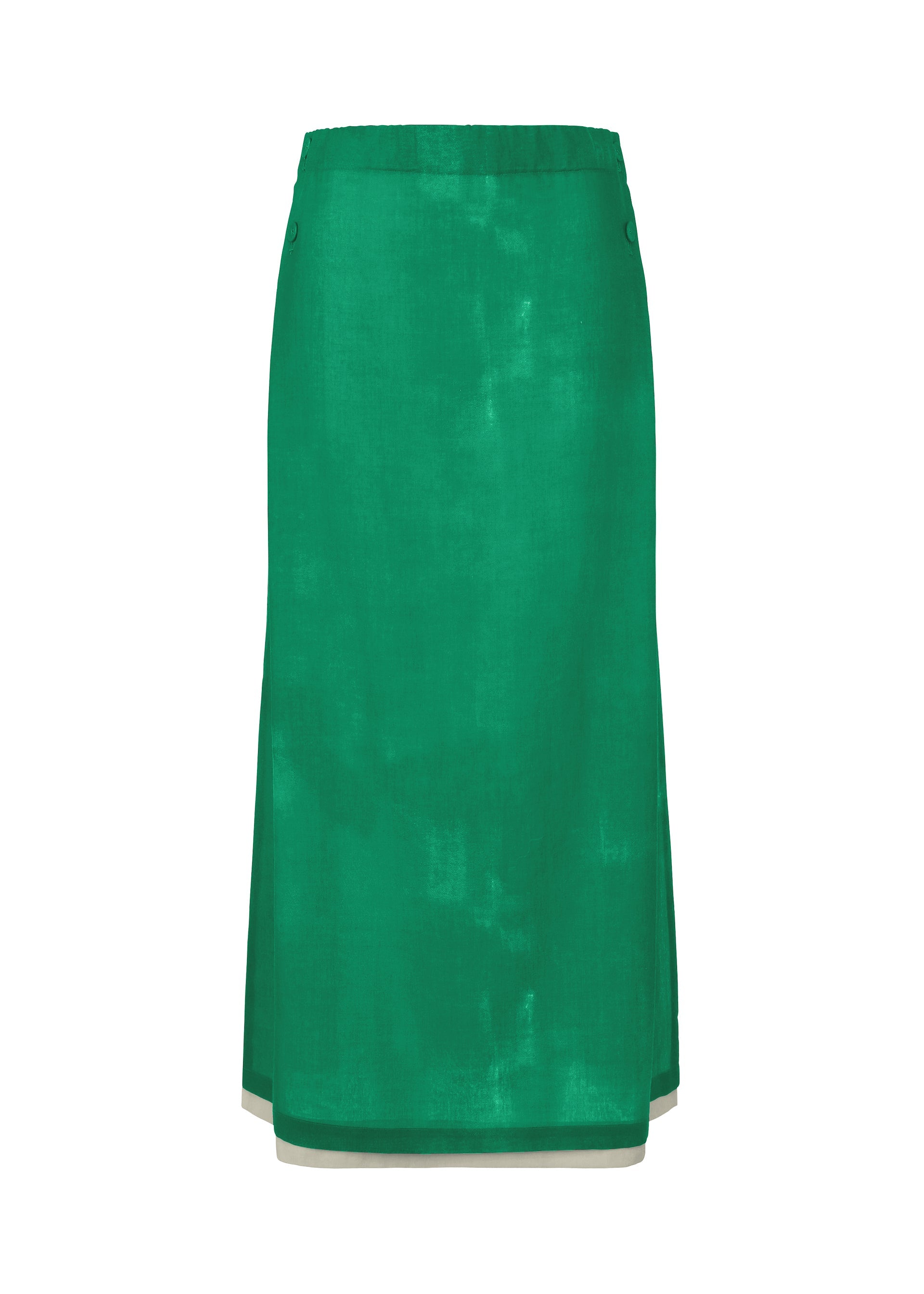A product shot of the HaaT WALL WHITE HEM skirt in green.