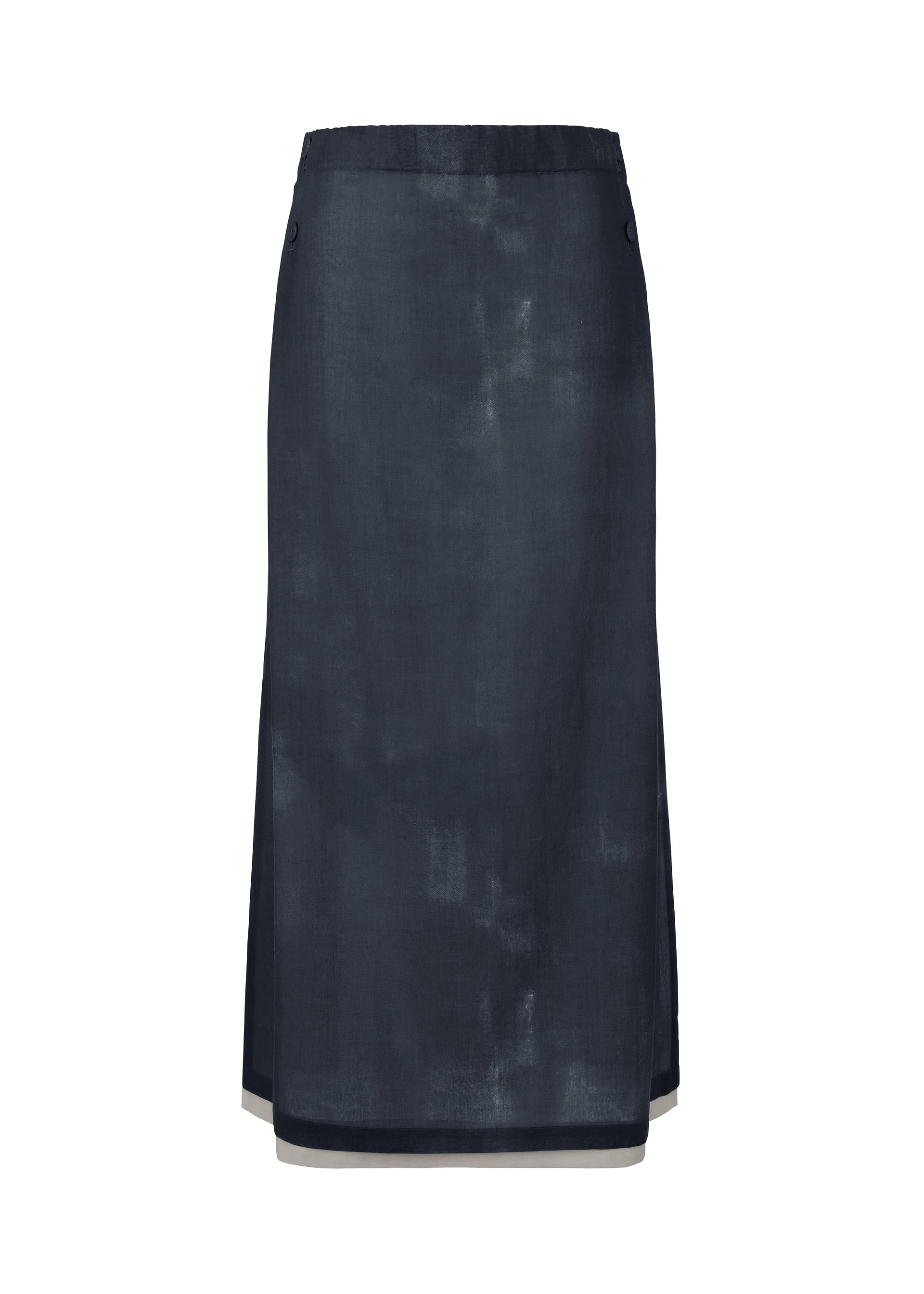 A product shot of the HaaT WALL WHITE HEM skirt in navy.