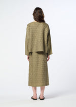 A model wears the HaaT HOLE & LINE hole-line-skirt-navy.