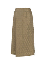 A product shot of the HaaT HOLE & LINE skirt in khaki.