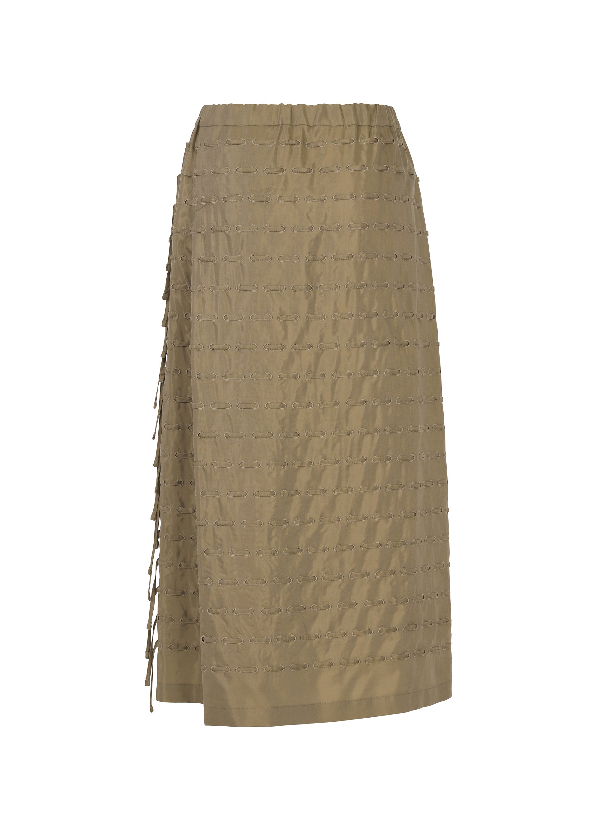 A detail shot of the HaaT HOLE & LINE skirt.