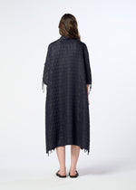 A model wears the HaaT HOLE & LINE hole-line-dress-navy.