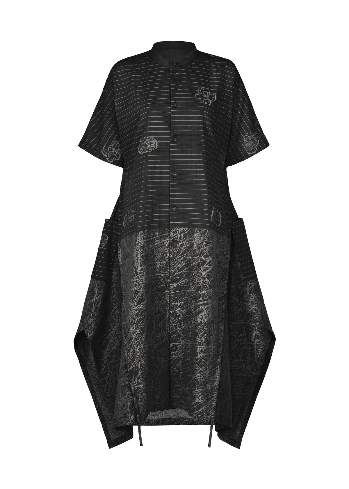 A product shot of the HaaT ONE STROKE DRAW dress in black.
