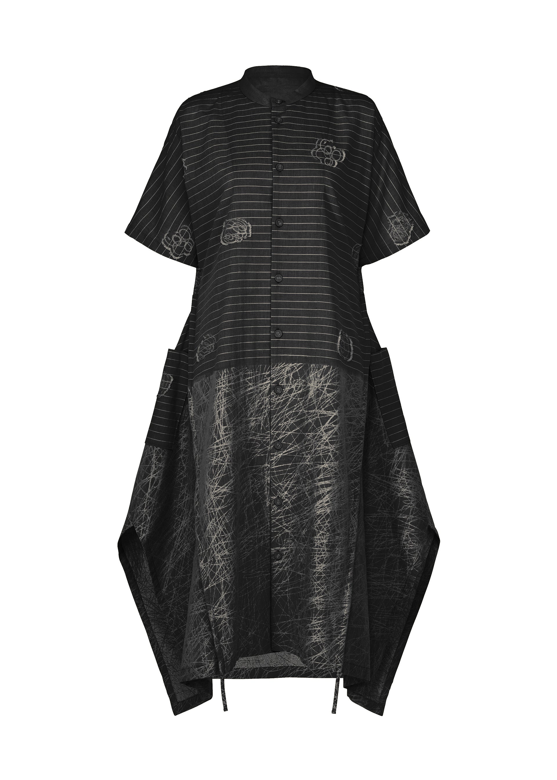 A product shot of the HaaT ONE STROKE DRAW dress in black.
