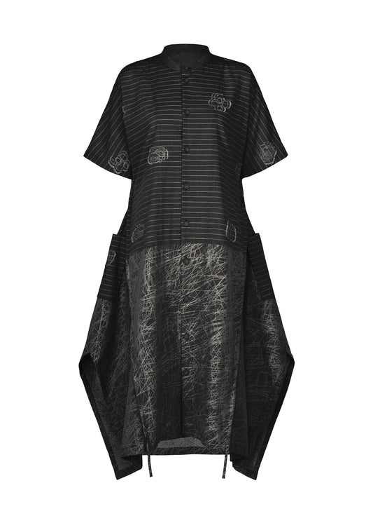 A product shot of the HaaT ONE STROKE DRAW dress in black.