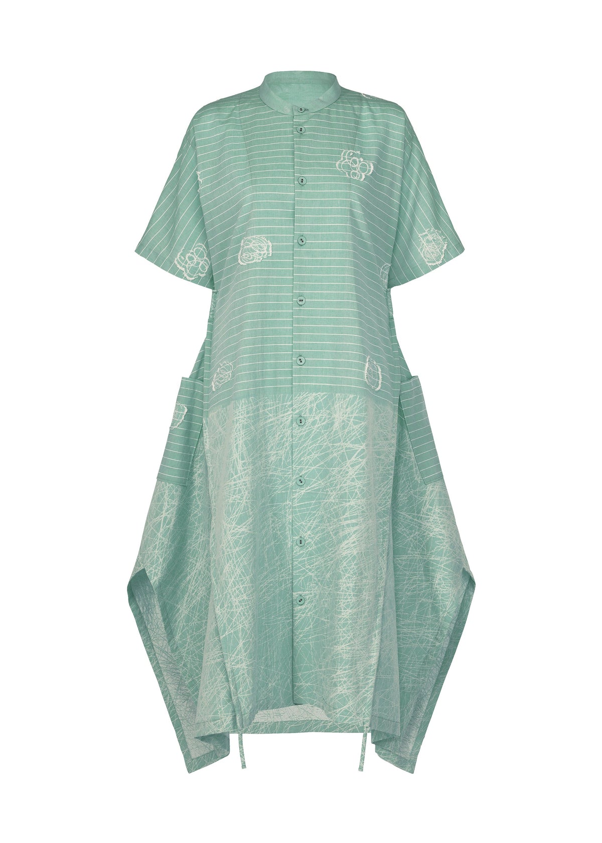 A product shot of the HaaT ONE STROKE DRAW dress in light green.