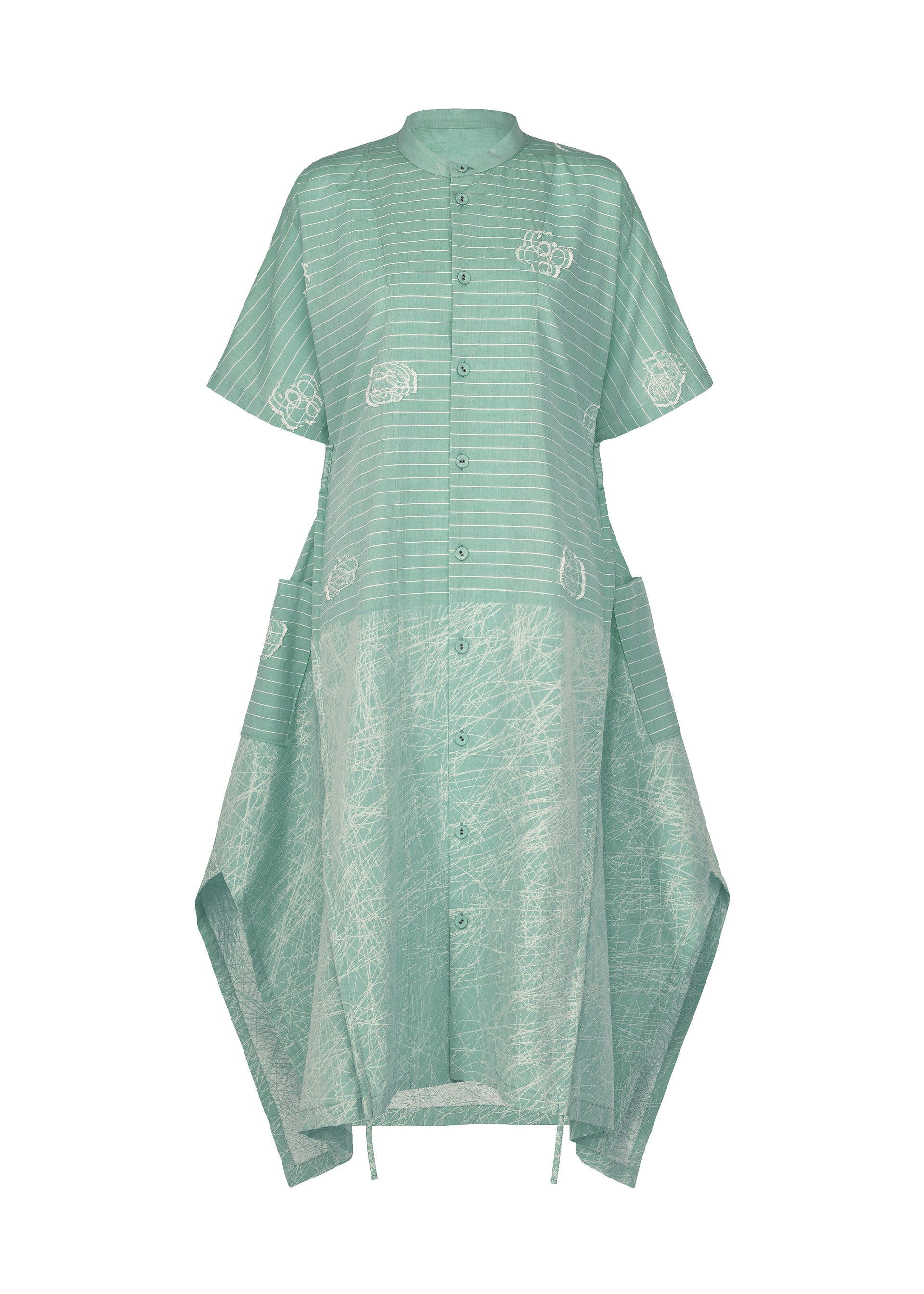 A product shot of the HaaT ONE STROKE DRAW dress in light green.