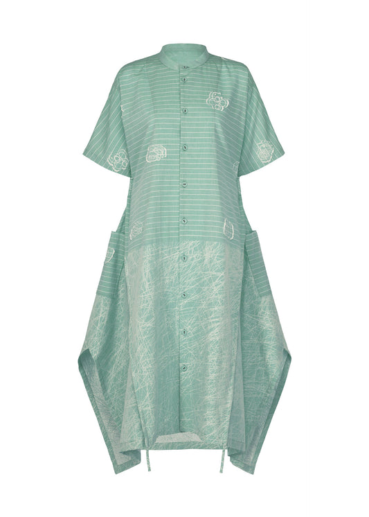 A product shot of the HaaT ONE STROKE DRAW dress in light green.
