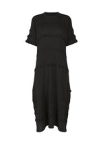 A product shot of the HaaT KYO CHIJIMI TSUCHIKABE dress in black.