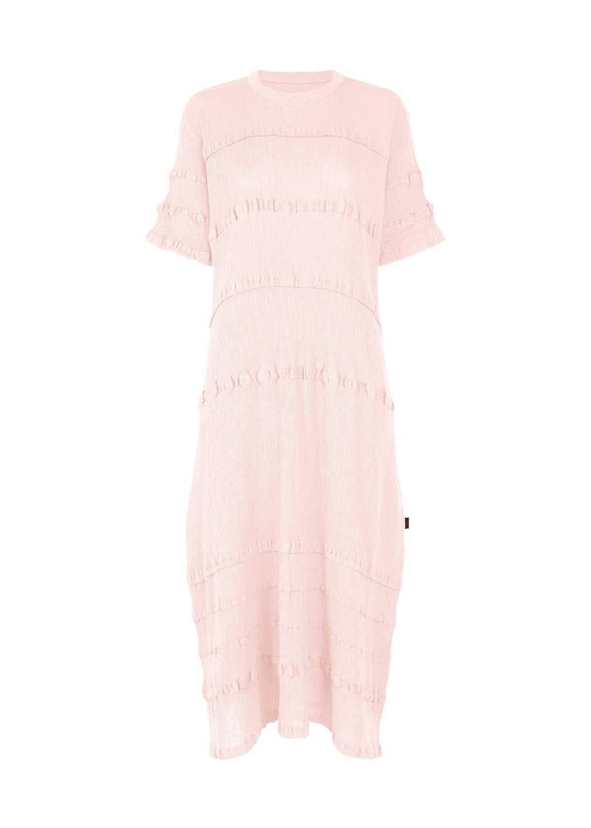 A product shot of the HaaT KYO CHIJIMI TSUCHIKABE dress in light pink.