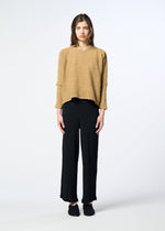 A model wears the HaaT KYO CHIJIMI 2WAY kyo-chijimi-2way-top-ivory.