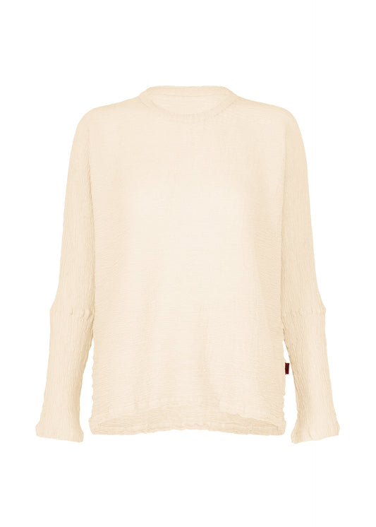A product shot of the HaaT KYO CHIJIMI 2WAY top in ivory.