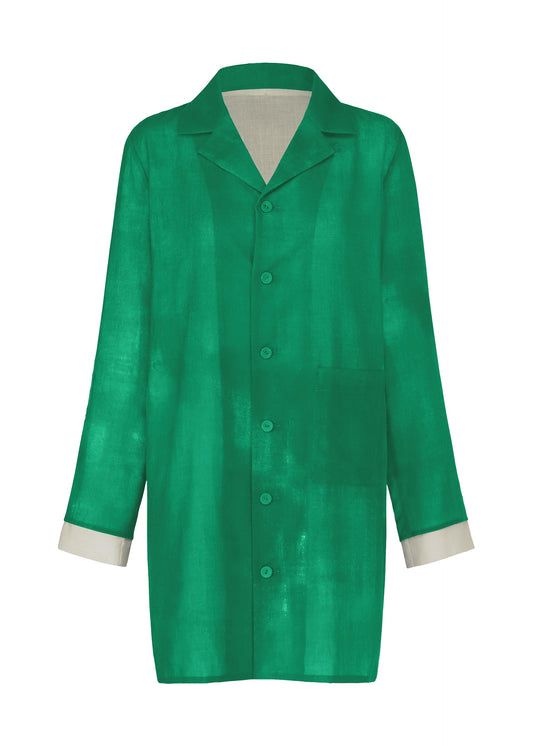 A product shot of the HaaT WALL WHITE HEM top in green.