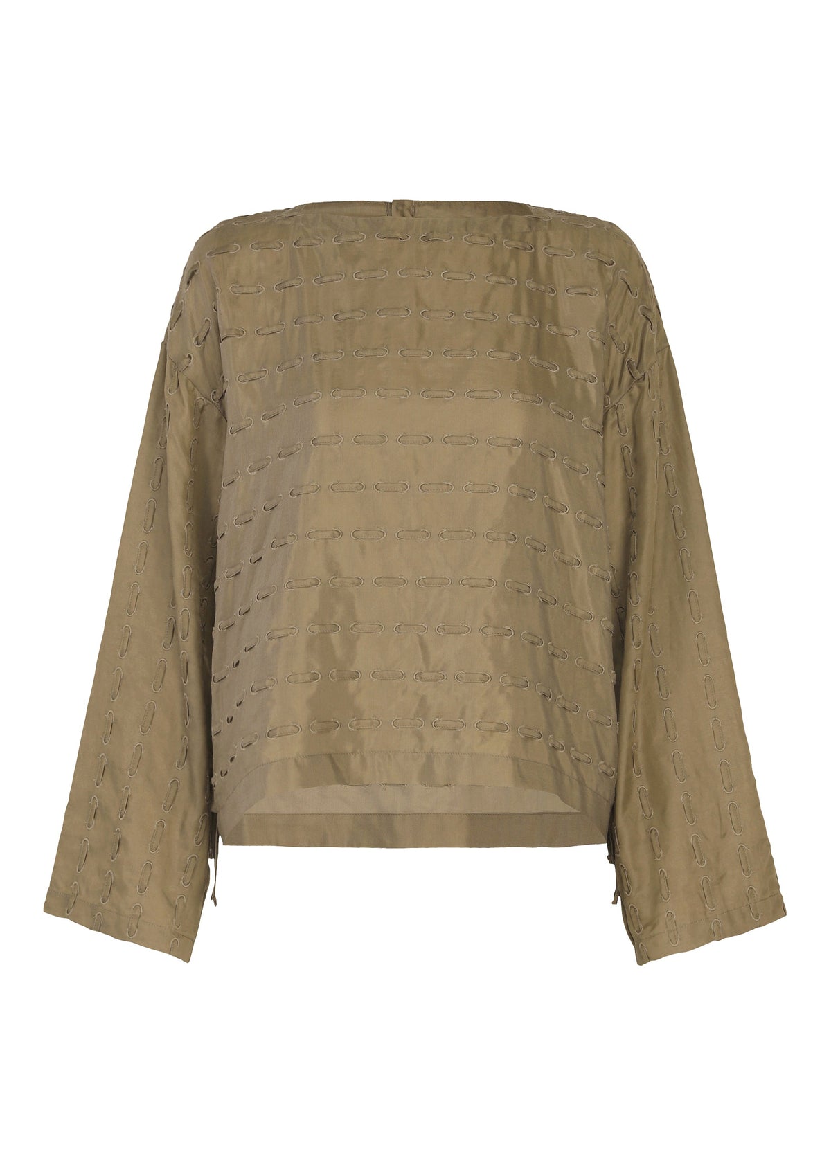 A product shot of the HaaT HOLE & LINE top in khaki.
