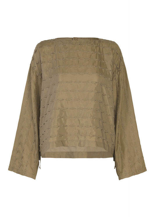 A product shot of the HaaT HOLE & LINE top in khaki.