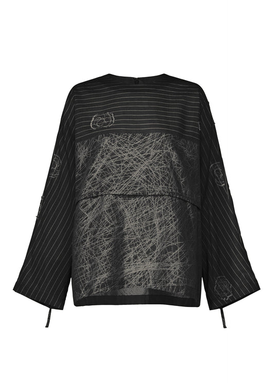 A product shot of the HaaT ONE STROKE DRAW shirt in black.