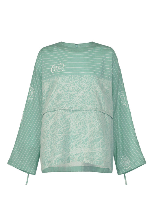 A product shot of the HaaT ONE STROKE DRAW shirt in light green.