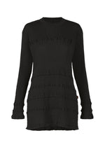 A product shot of the HaaT KYO CHIJIMI TSUCHIKABE top in black.