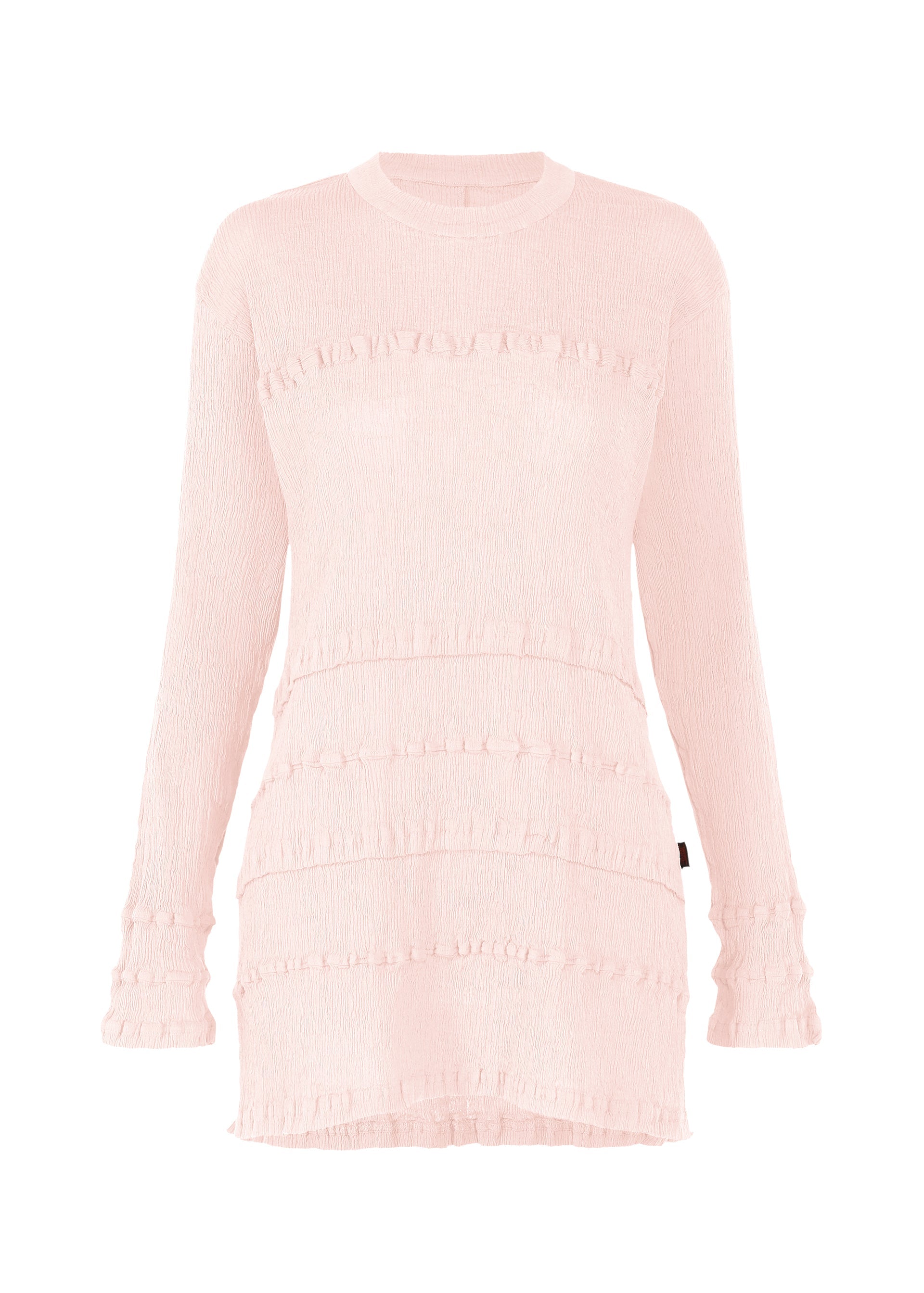 A product shot of the HaaT KYO CHIJIMI TSUCHIKABE top in light pink.