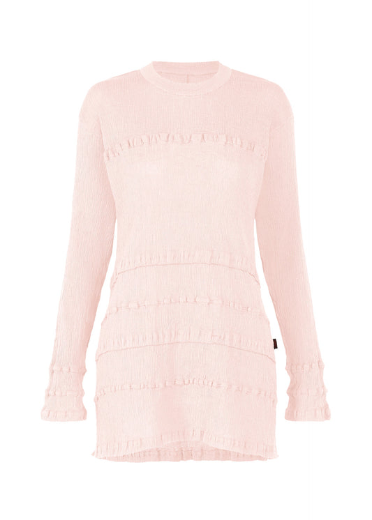 A product shot of the HaaT KYO CHIJIMI TSUCHIKABE top in light pink.