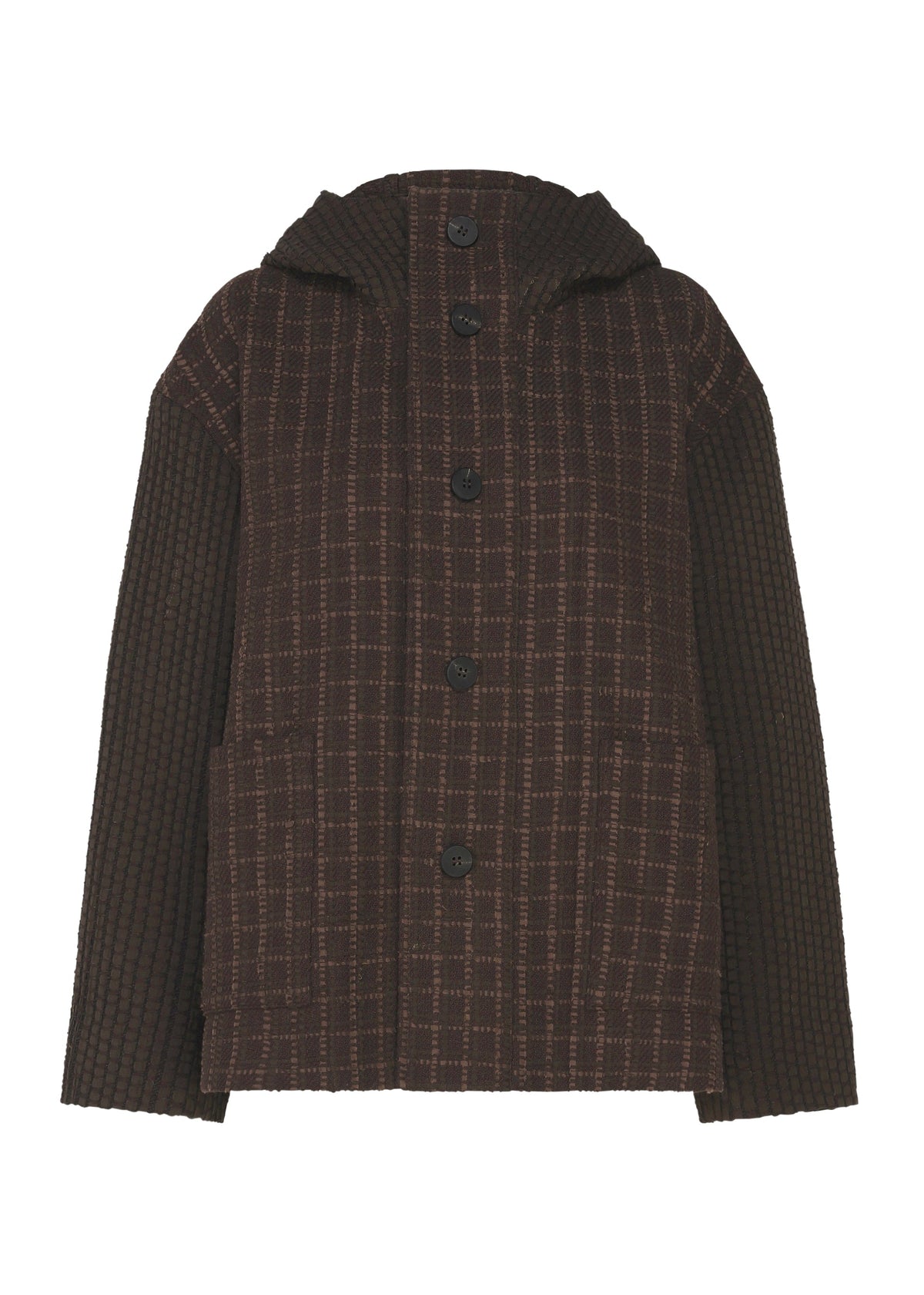 A product shot of the HaaT SAKIORI cardigan in brown.