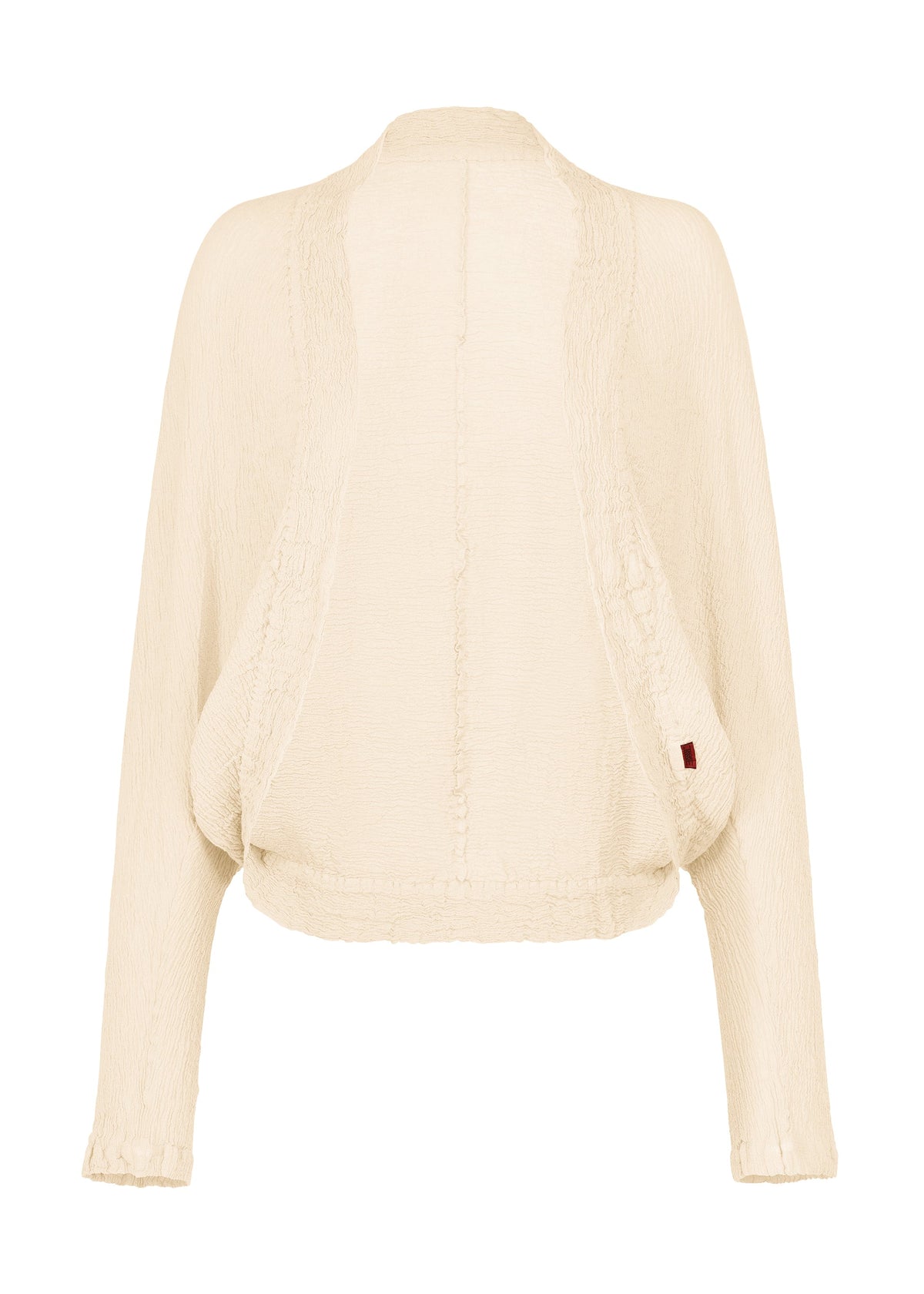 A product shot of the HaaT KYO CHIJIMI 2WAY cardigan in ivory.