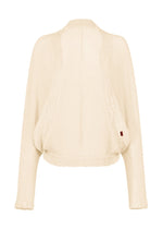 A product shot of the HaaT KYO CHIJIMI 2WAY cardigan in ivory.