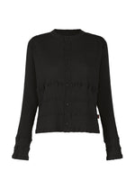 A product shot of the HaaT KYO CHIJIMI TSUCHIKABE cardigan in black.
