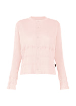 A product shot of the HaaT KYO CHIJIMI TSUCHIKABE cardigan in light pink.