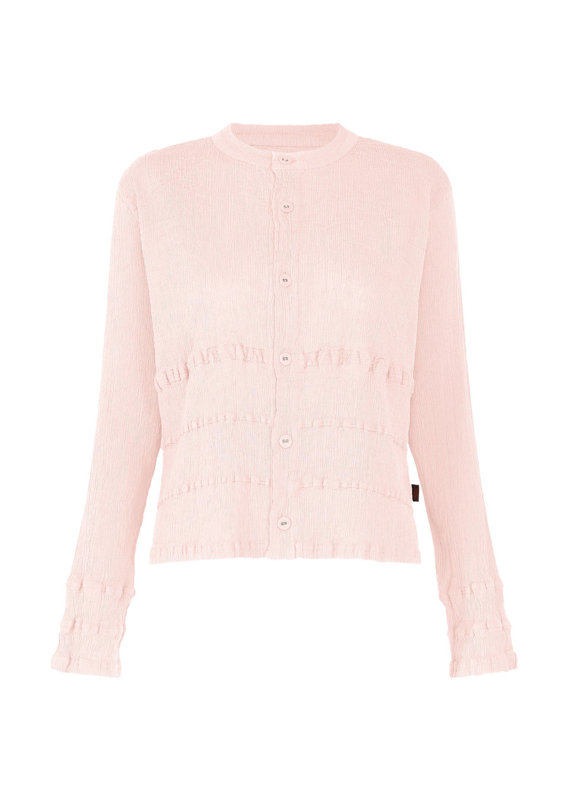A product shot of the HaaT KYO CHIJIMI TSUCHIKABE cardigan in light pink.