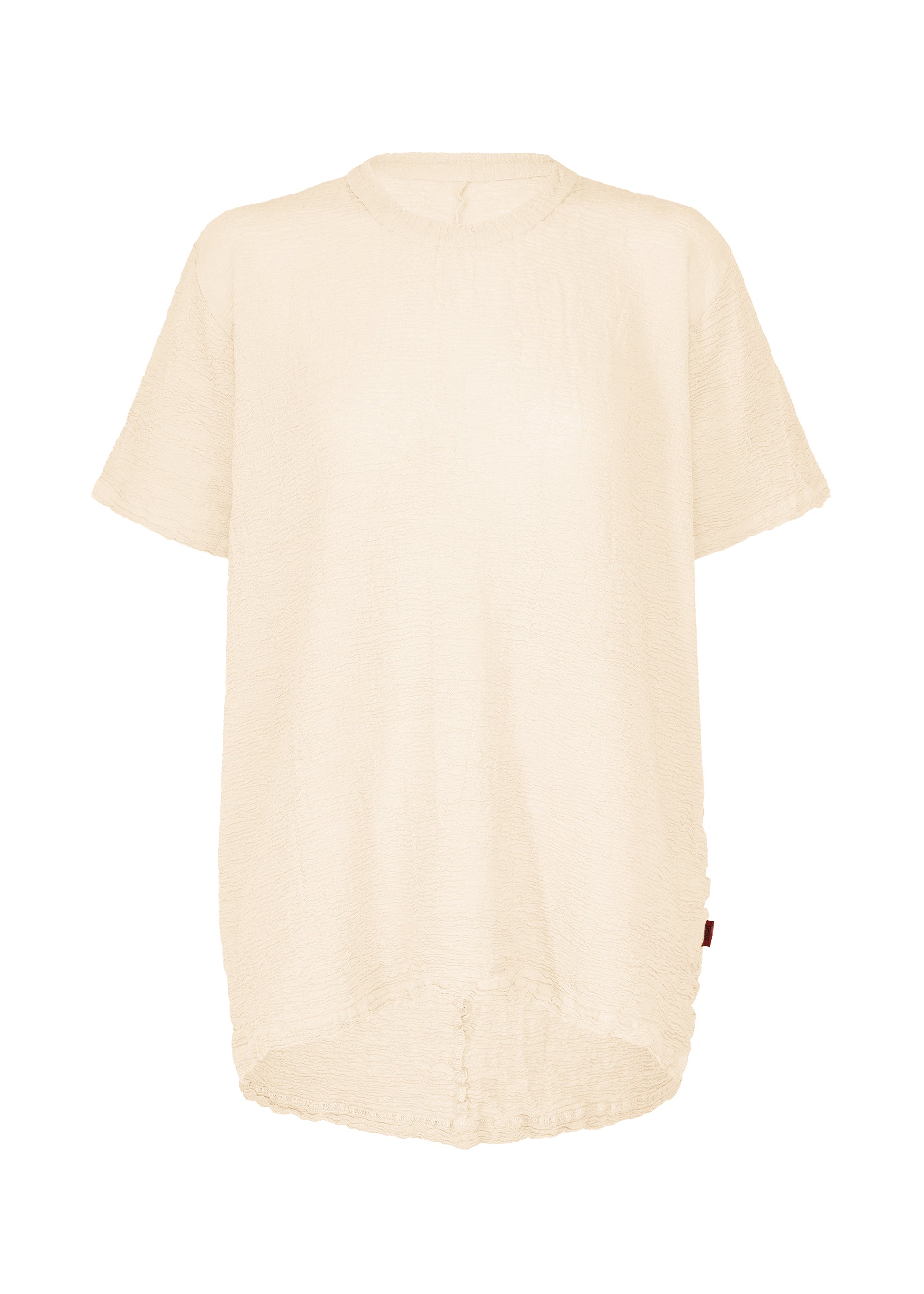 A product shot of the HaaT KYO CHIJIMI 2WAY tunic in ivory.