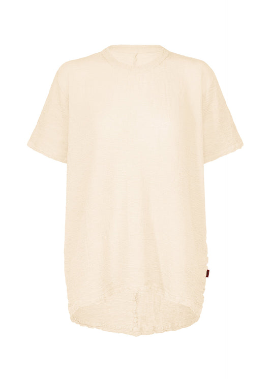 A product shot of the HaaT KYO CHIJIMI 2WAY tunic in ivory.