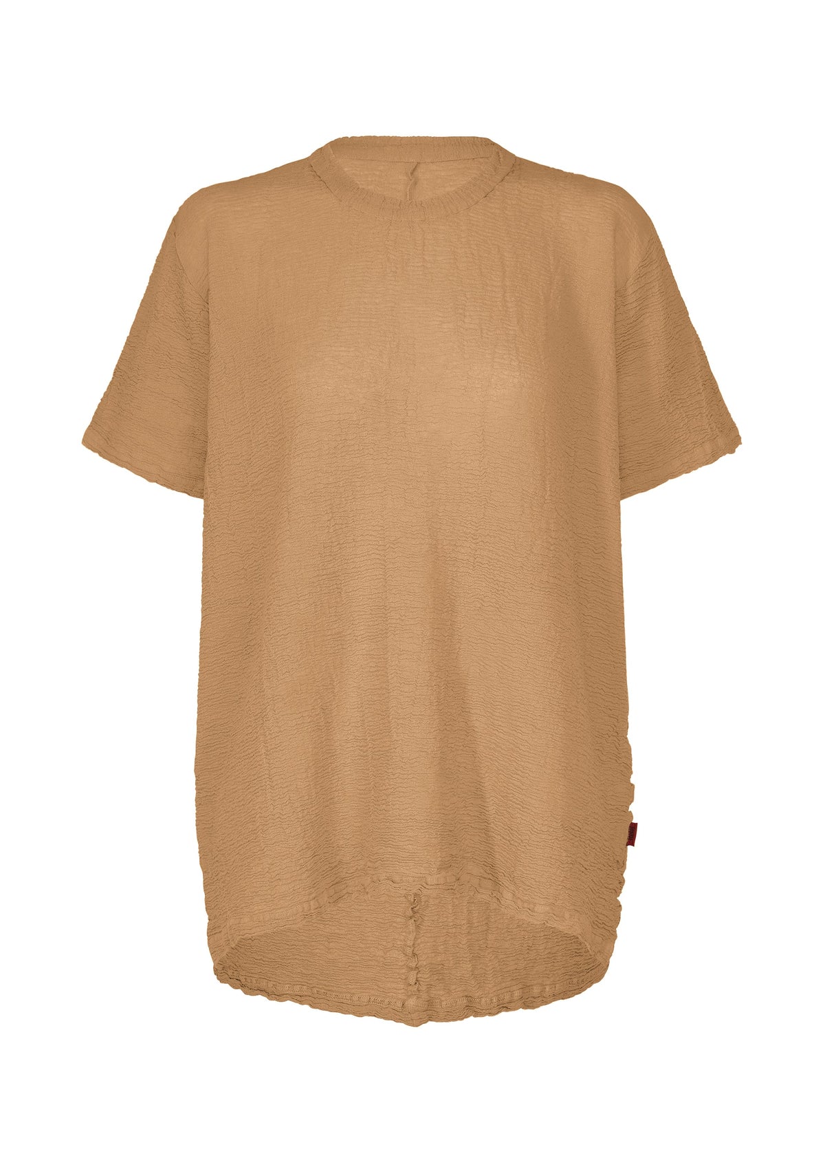 A product shot of the HaaT KYO CHIJIMI 2WAY tunic in camel.