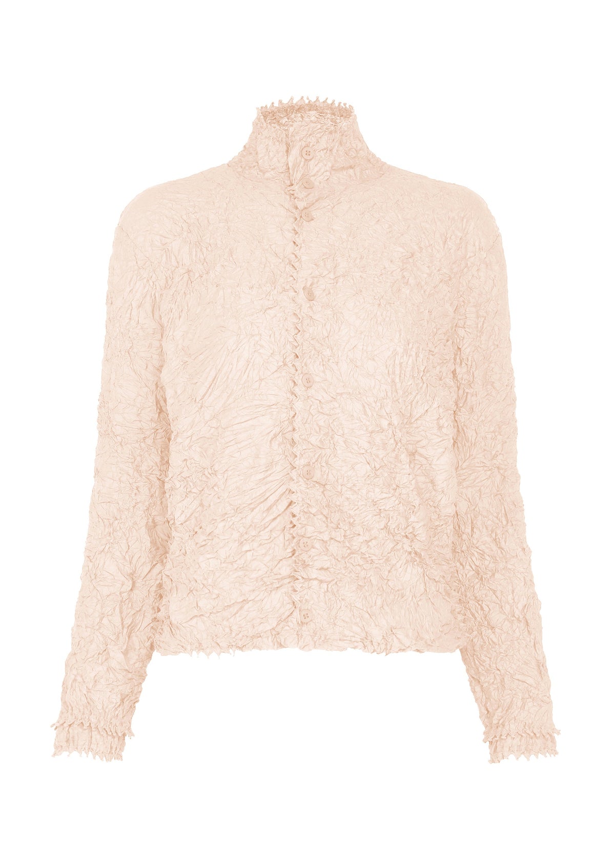 A product shot of the HaaT KUMO SHIBORI cardigan in ivory.